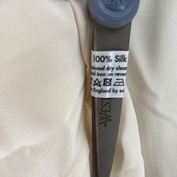 ESKANDAR Tank Top Women's Size 1 (10-12) 100% Silk A-Line Shell Ivory Sleeveless - Picture 8 of 11